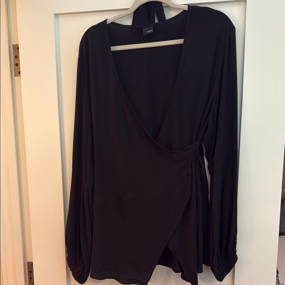 Chic Black Wrap top